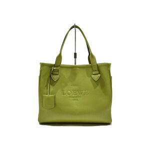 LOEWE Heritage Tote Bag Green Leather Handbag